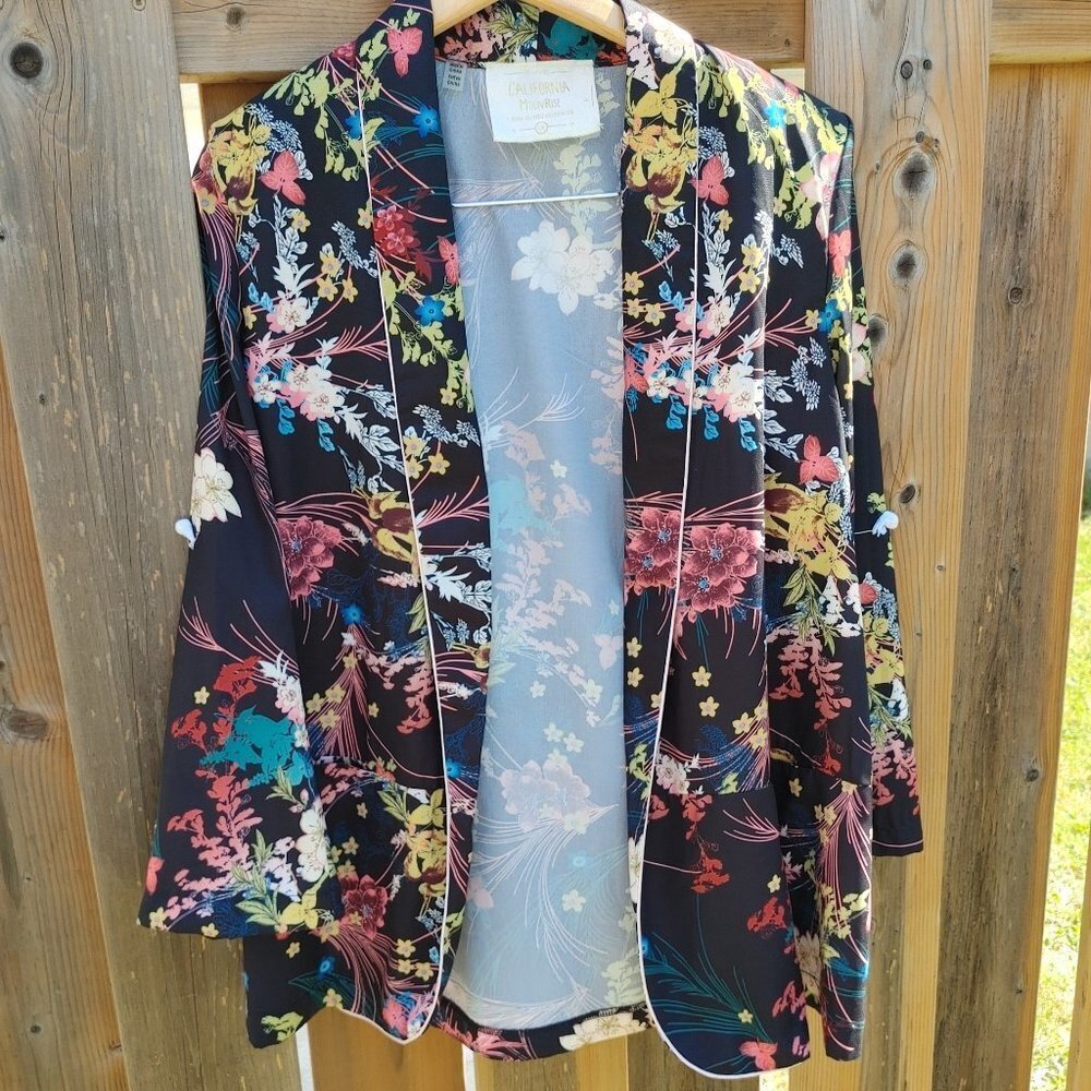 CALIFORNIA MOON RISE Open Front Cardigan Size Small Floral BNWT